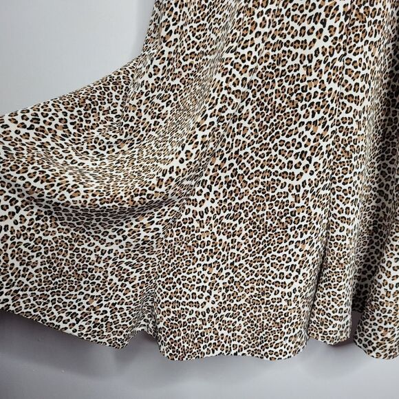 VINTAGE 90s cheetah animal print short‎ sleeve button up shirt dress volup 2X - Picture 5 of 10